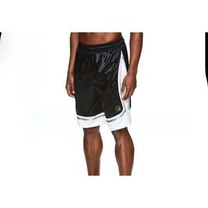 AND1 Basketball Shorts Black White Silver Shiny Dazzle 3XL